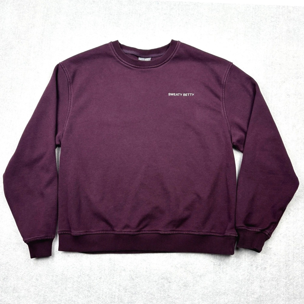 Sweaty Betty Sweatshirt Womens 6-8 SM Purple French Terry Crewneck Pullover S